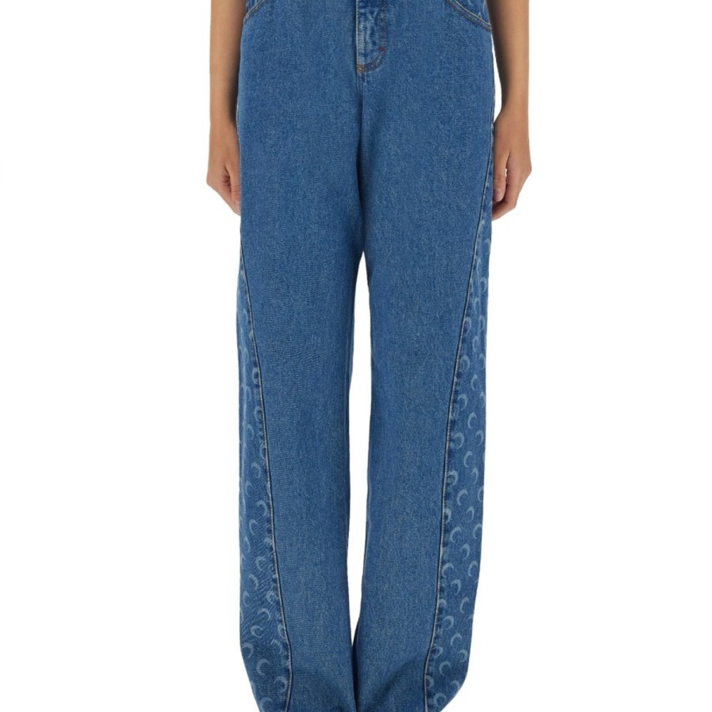 Marine Serre Blue Straight Leg Women's Jeans